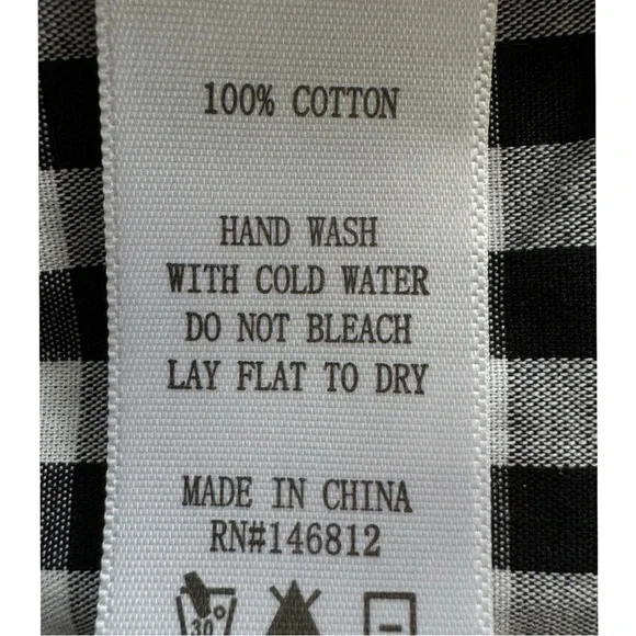 Caution To The Wind Black White 3/4 Sleeve Peasant Top Size Small - Picture 9 of 10